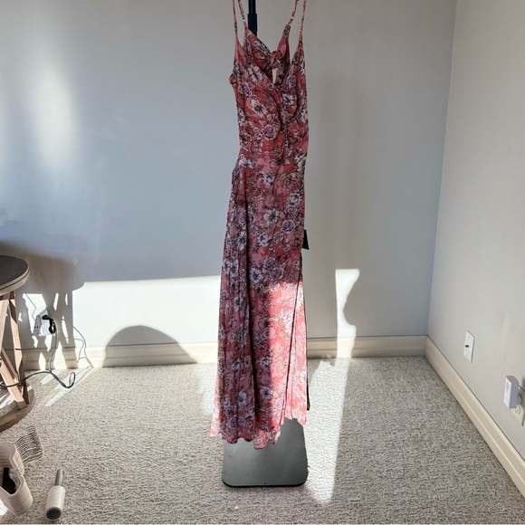 Ties With You Rose Pink Floral Print Tie-Back Midi Small - Picture 8 of 8